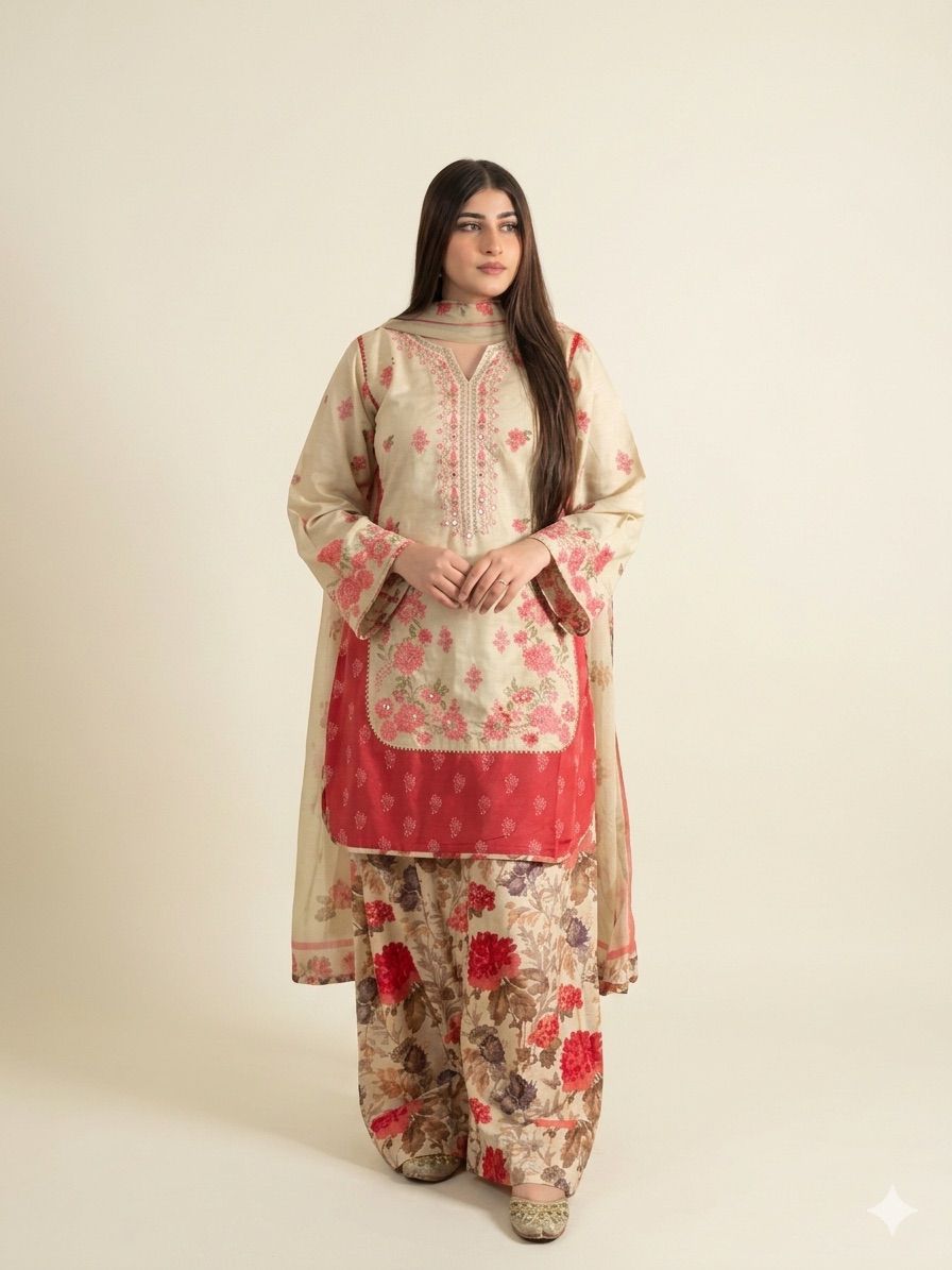 Lawn 3 Piece Stitched Outift