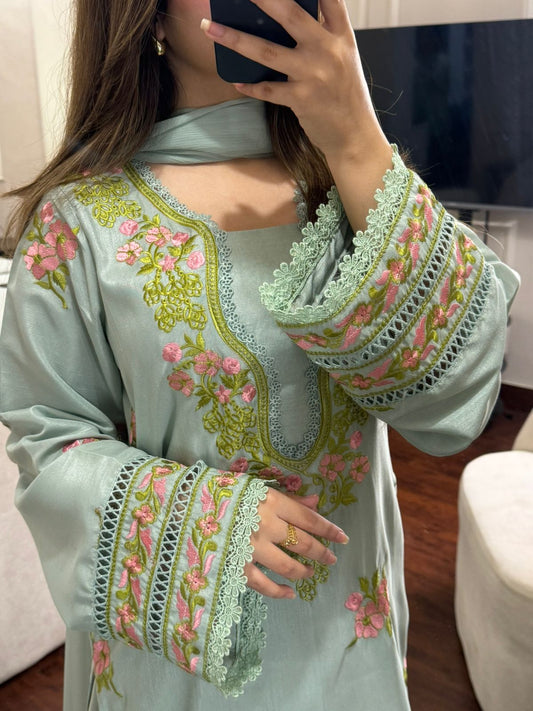 Mint green with Farshi Shalwar