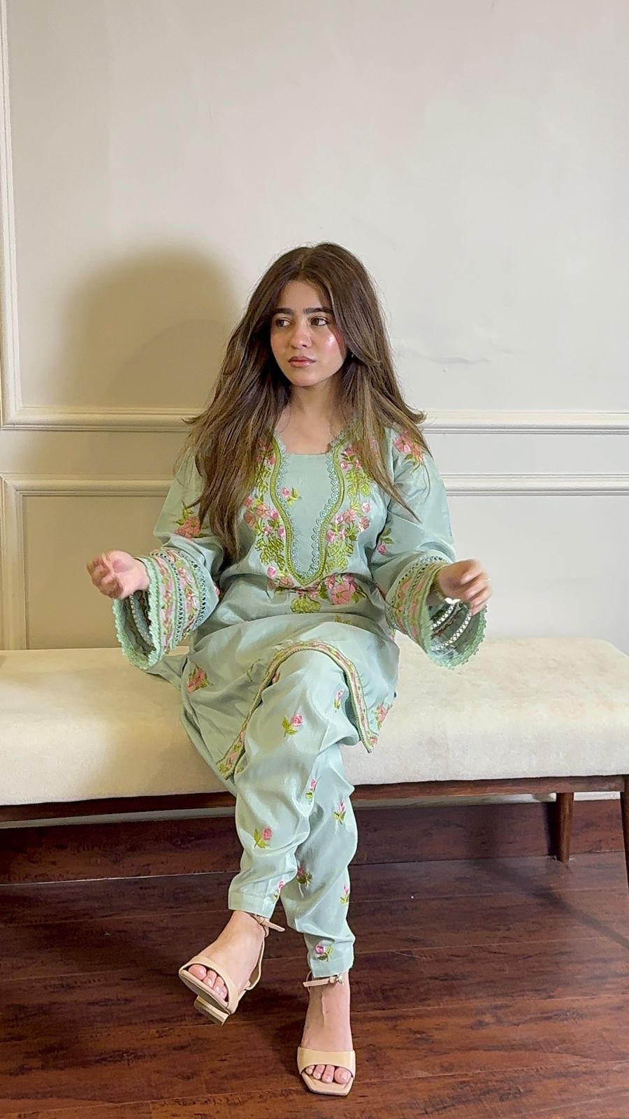 Mint green with Farshi Shalwar