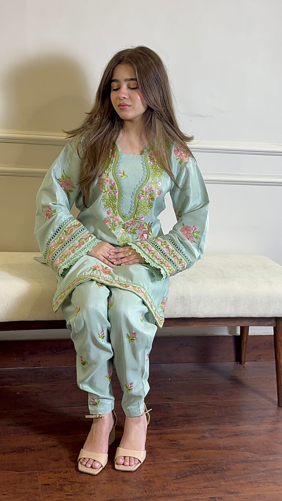 Mint green with Farshi Shalwar